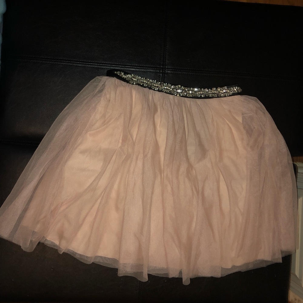 Cream Skirt With Rhinestones